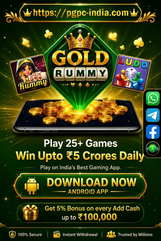 Gold Rummy mobile game banner for Android players in India